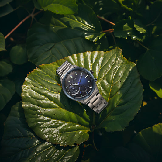 Titan Stellar Quartz Multifunction Blue Dial Stainless Steel Strap Watch for Men