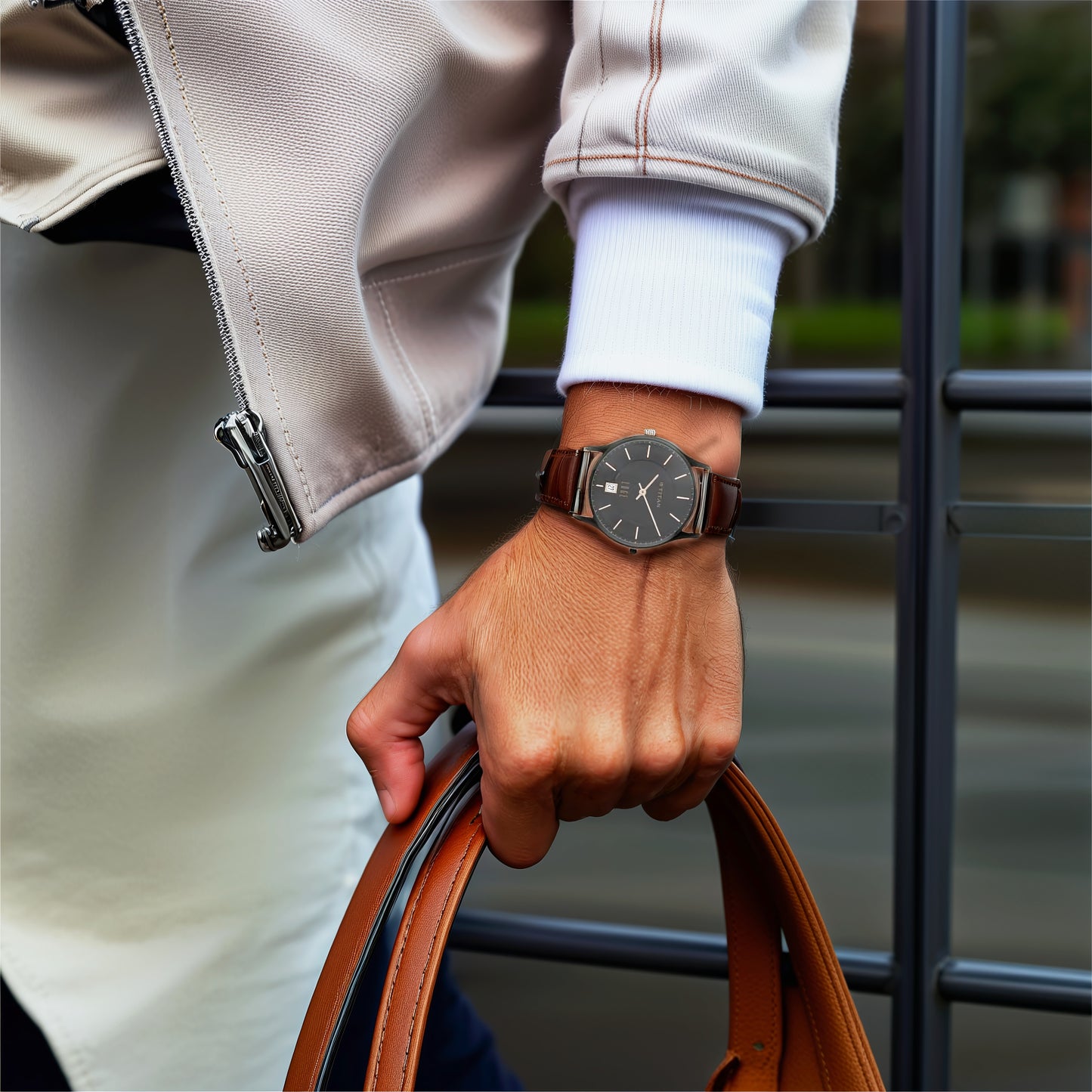 Đồng hồ Nam TITAN dây da Edge màu Đen - 1683NL01