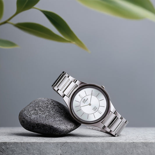 Titan Edge Ceramic Silver Dial Analog Ceramic Strap watch for Men
