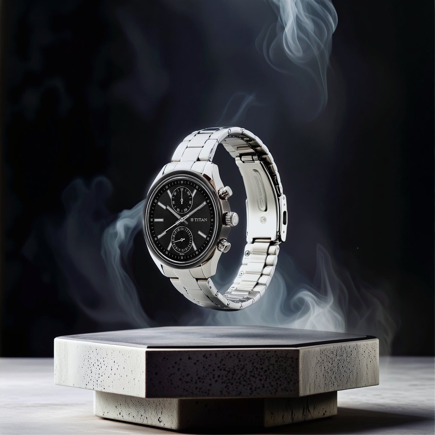 Đồng hồ Nam TITAN dây kim loại Neo 2 Gents màu Đen 48 mm - 1733KM01