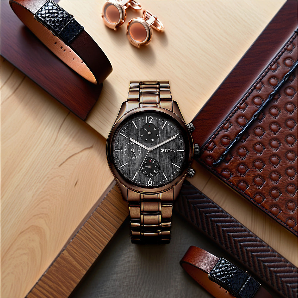Đồng hồ Titan Neo SplashBlack Dial Multi Stainless Steel Strap dành cho nam