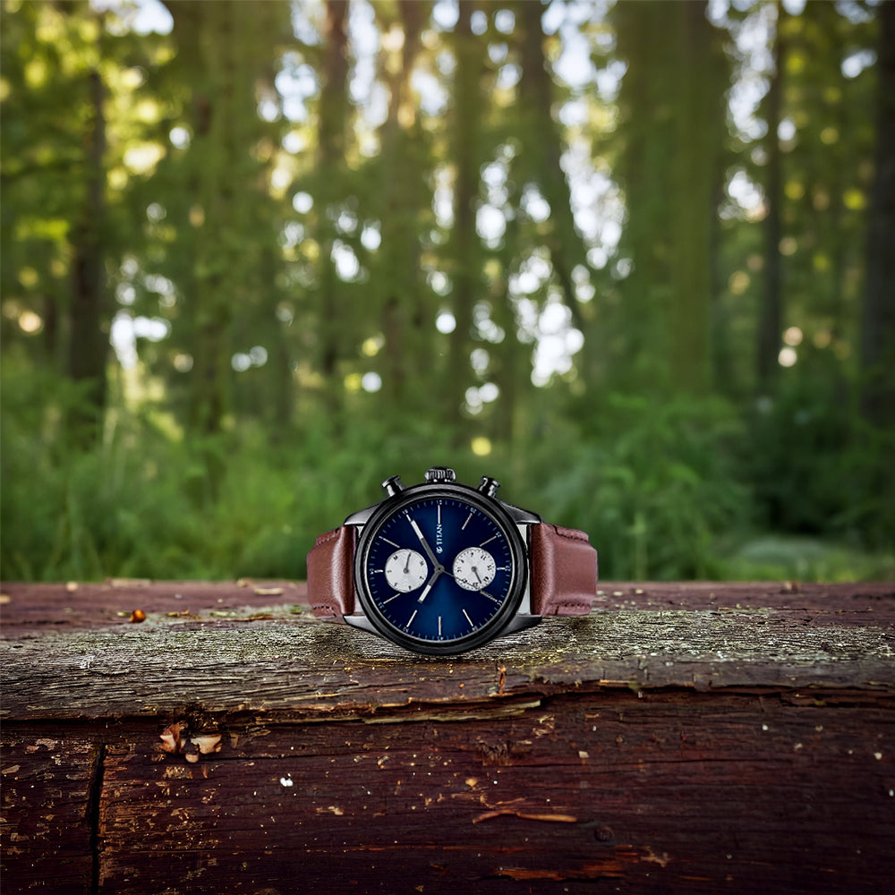 Đồng hồ Nam TITAN dây da ELMNT màu Xanh 42 mm - 1805NL03