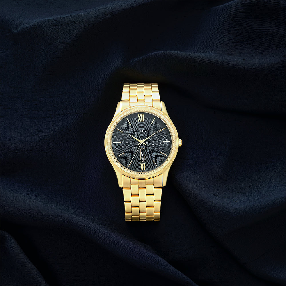 Đồng hồ Nam TITAN dây kim loại Null màu Đen 40 mm - 1824YM01
