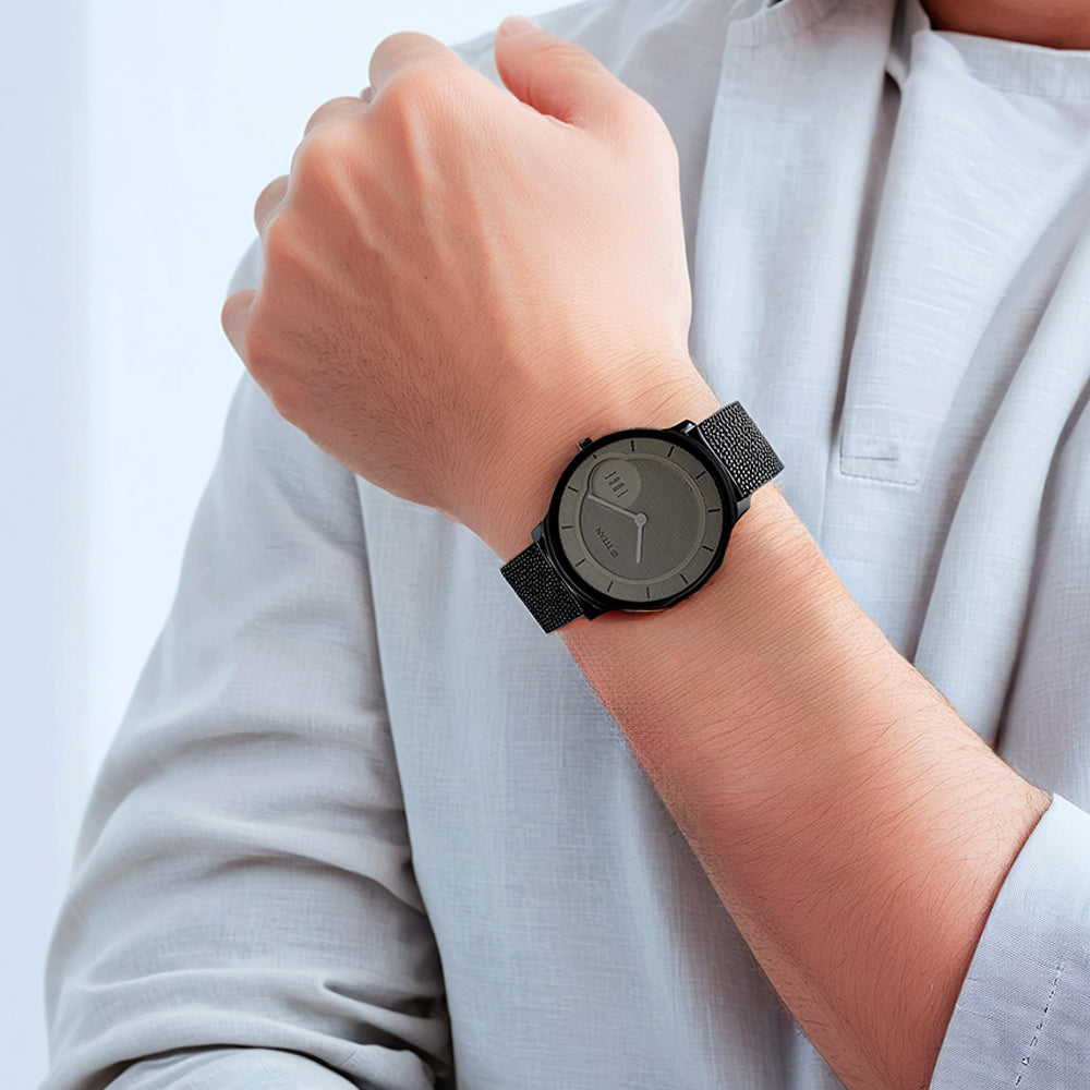 Đồng hồ Nam TITAN dây thép không gỉ Edge Baseline màu Be 38 mm - 1843NM01