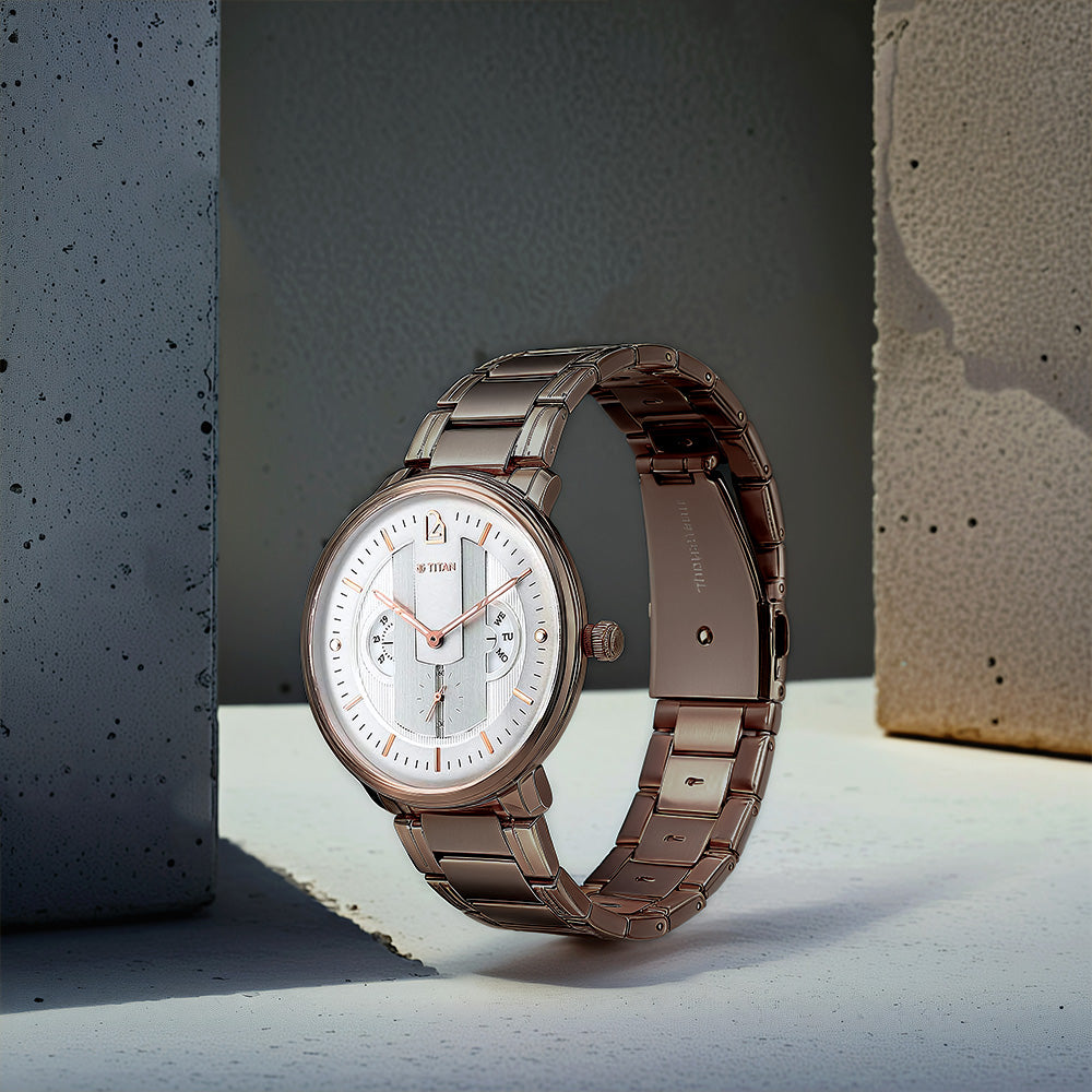 Đồng hồ Nam TITAN dây thép không gỉ Quartet màu Xám 42 mm - 1882QM01