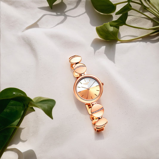 Đồng hồ Titan Raga Delight mặt bạc dành cho nữ có dây đeo bằng kim loại