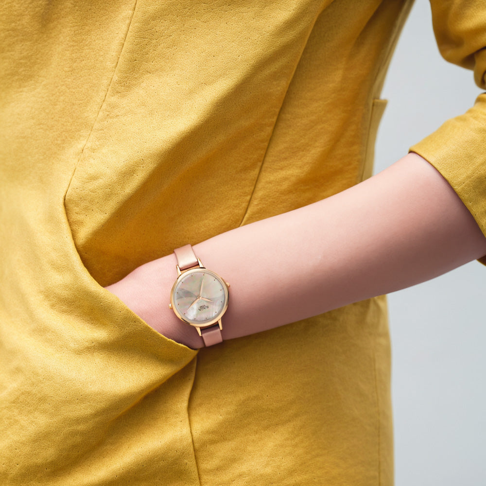 Titan Raga Power Pearls Quartz Analog Mother Of Pearl Dial Leather Strap Watch for Women