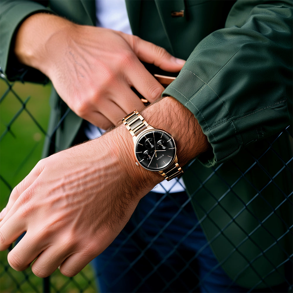 Đồng hồ Titan Ceramic Fusion Anthracite Dial Multi Stainless Steel Strap dành cho nam
