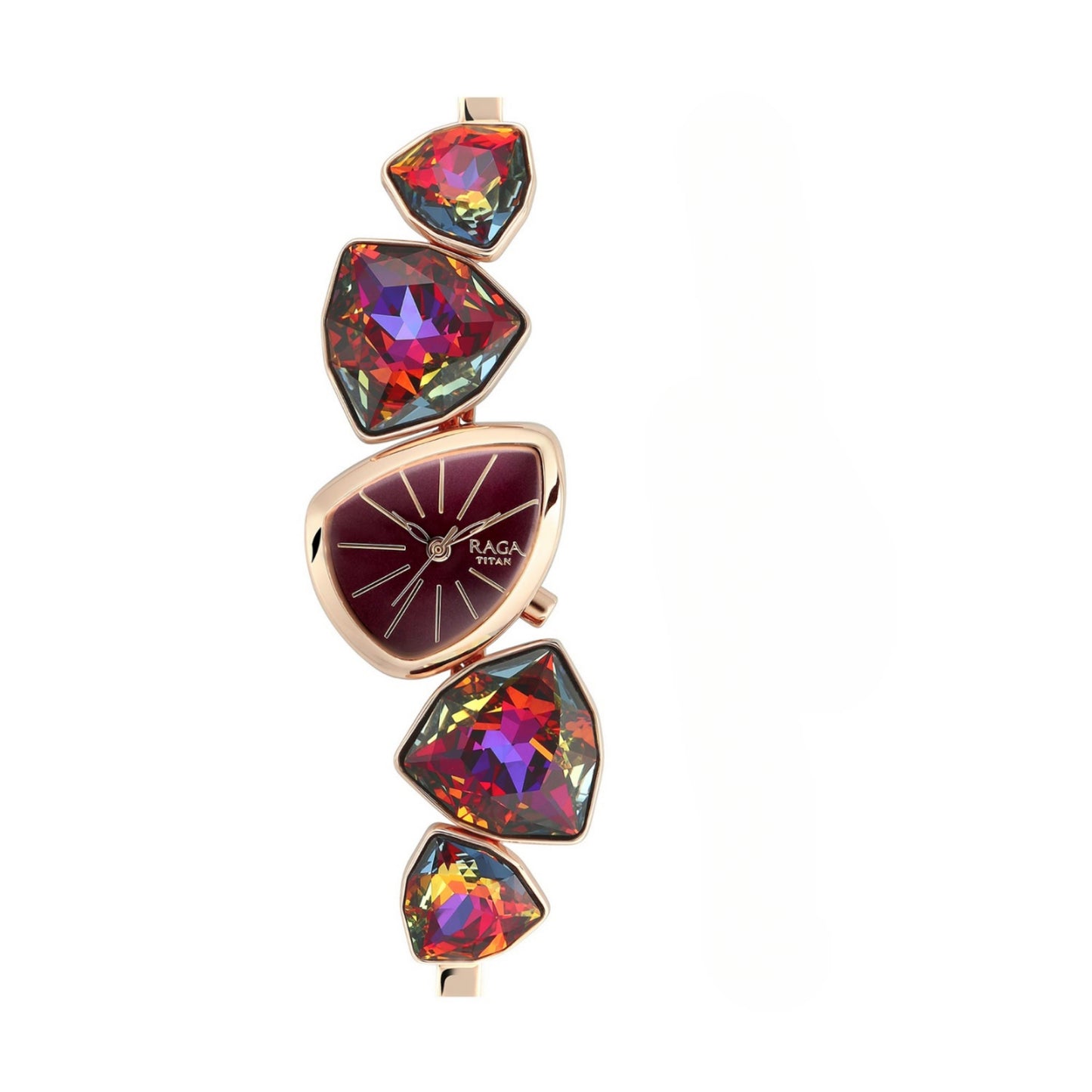 Titan Raga I Am Maroon Dial Women Watch With Metal Strap