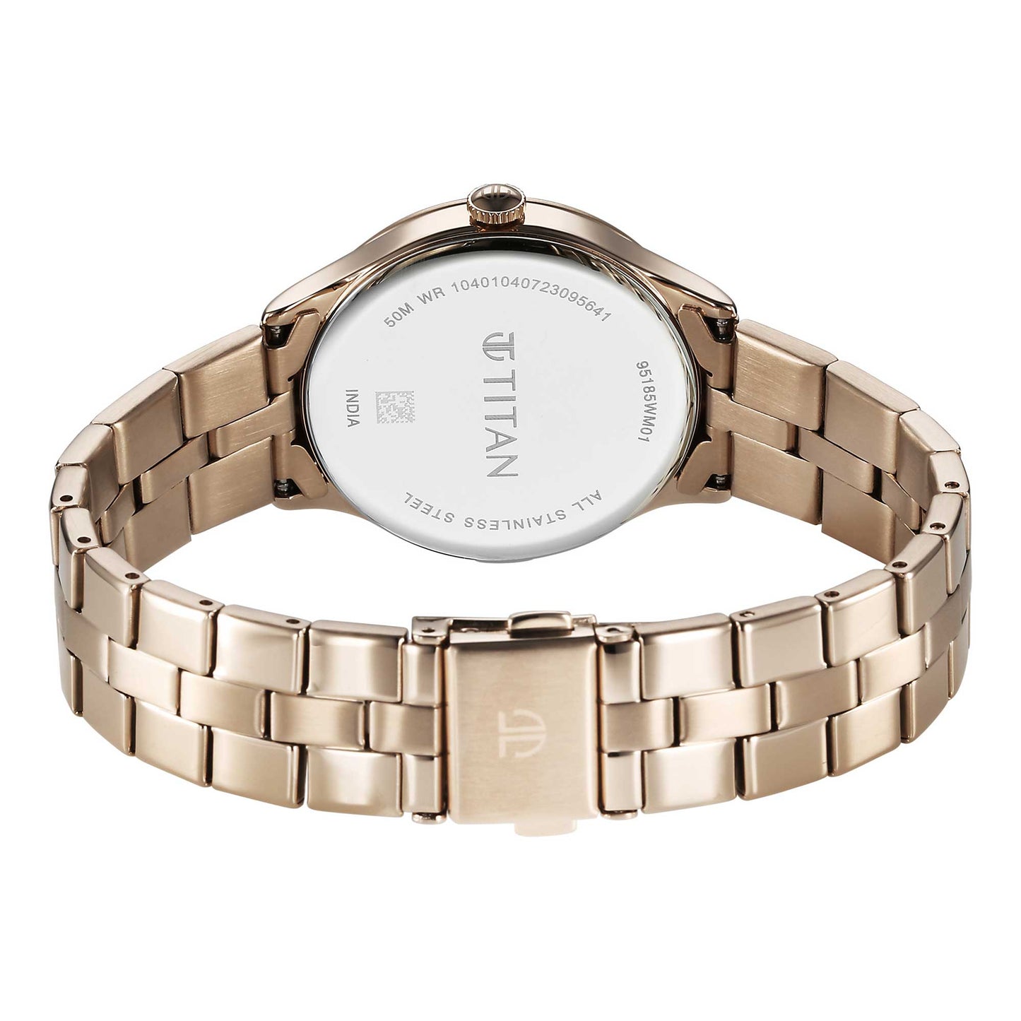 Titan Workwear Quartz Analog White Dial Stainless Steel Strap Watch for Women