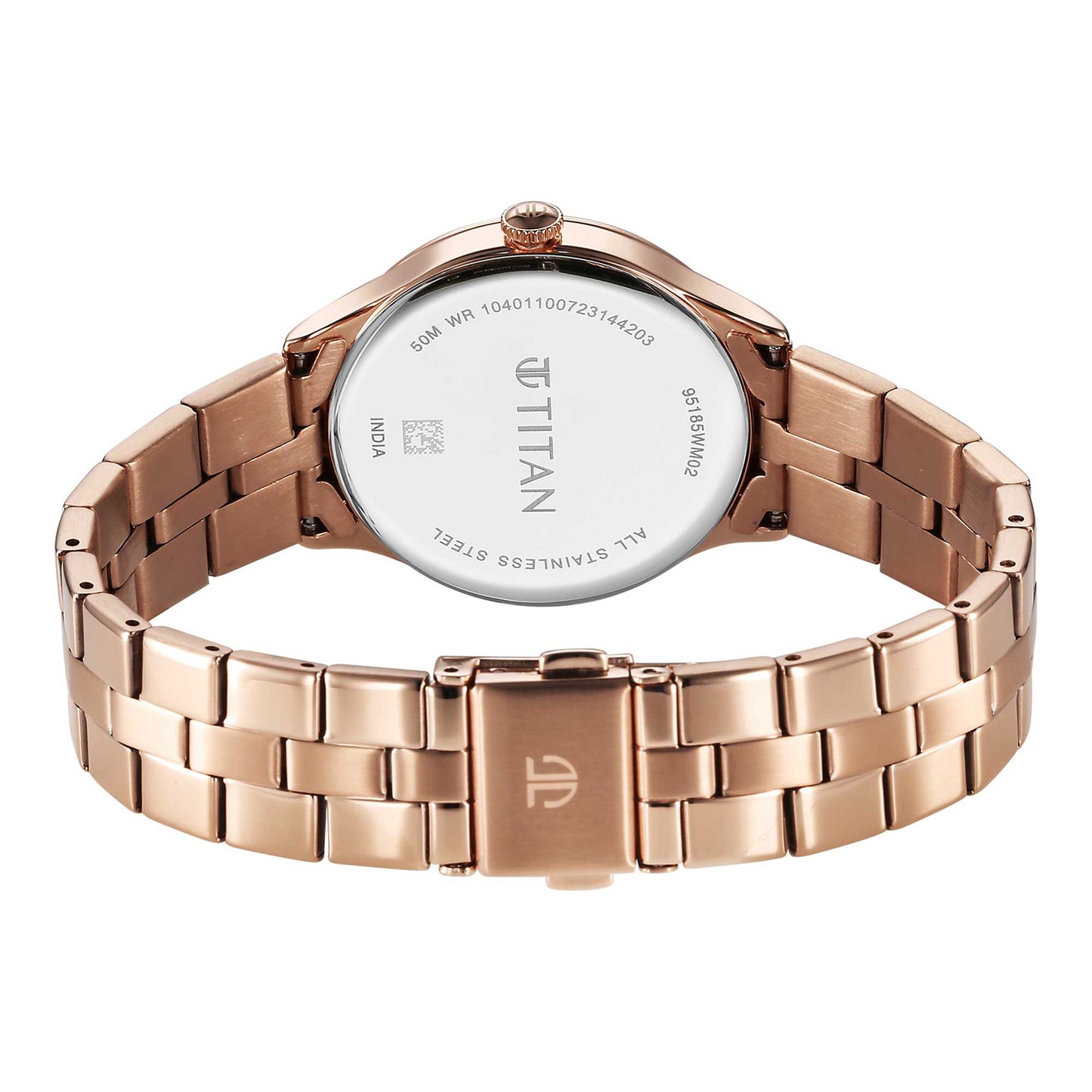 Titan Workwear Quartz Analog White Dial Stainless Steel Strap Watch for Women