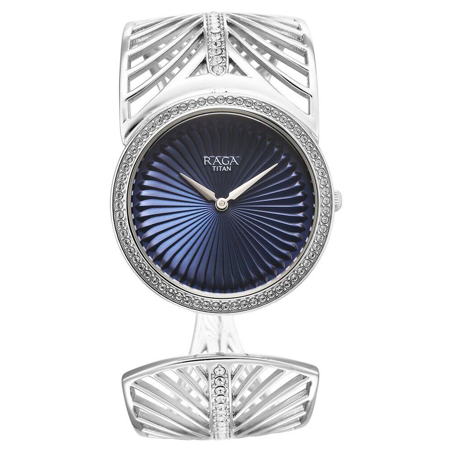 Đồng hồ nữ TITAN Raga Silver 95221VM01 dây kim loại - xanh dương