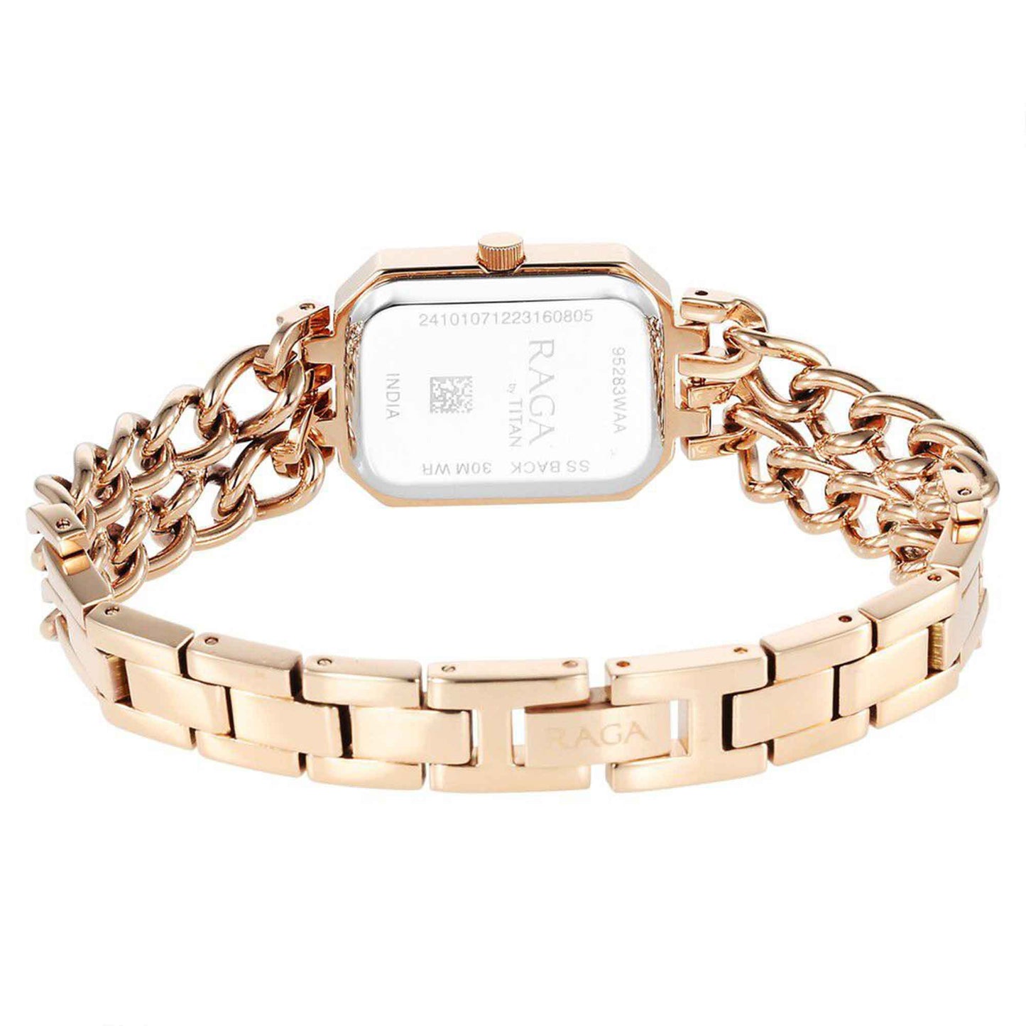 Đồng hồ Nữ TITAN Titan Raga Showstopper Quartz Analog Rose Gold Dial Metal Strap Watch for Women dây thép không gỉ mặt màu vàng hồng - 95283WM01