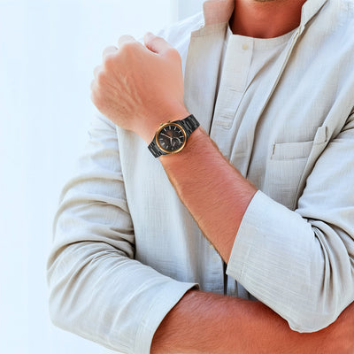 Đồng hồ Nam TITAN dây thép không gỉ Stellar mặt mặt màu Xám 42 mm - 10009KM02