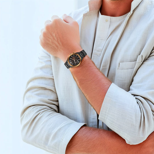 Đồng hồ Nam TITAN dây thép không gỉ Stellar mặt mặt màu Xám 42 mm - 10009KM02