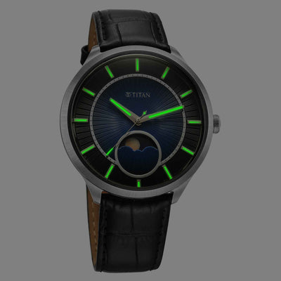 Đồng hồ Nam TITAN NULL dây da mặt màu đen - 10028SL01