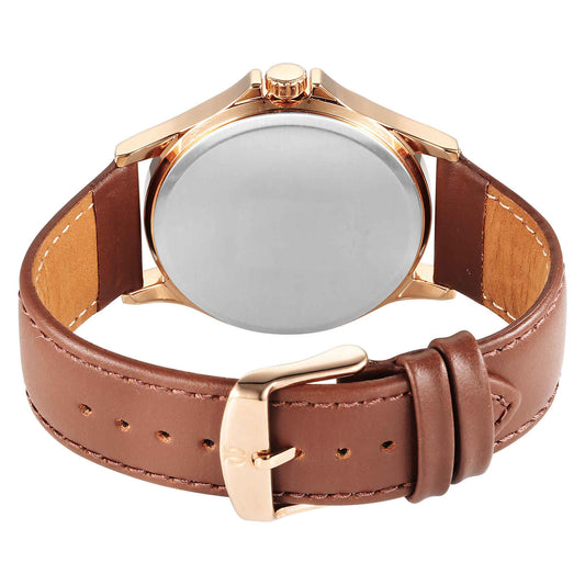 Titan Karishma Quartz Analog with Date Silver Dial Leather Strap Watch For Men