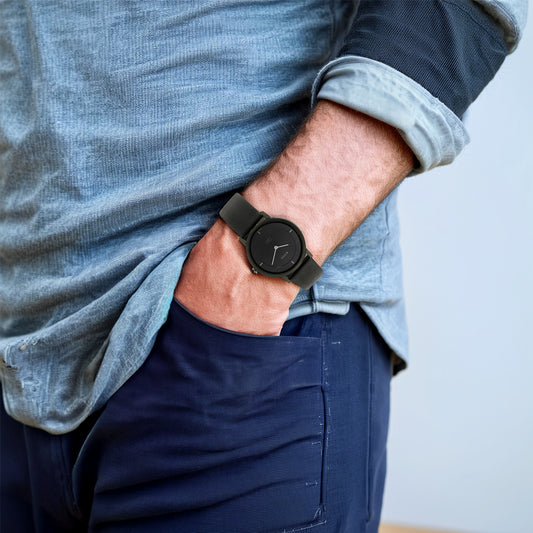 Đồng hồ Nam TITAN dây da Edge 1595 mặt Đen 37 mm - 1595NL04