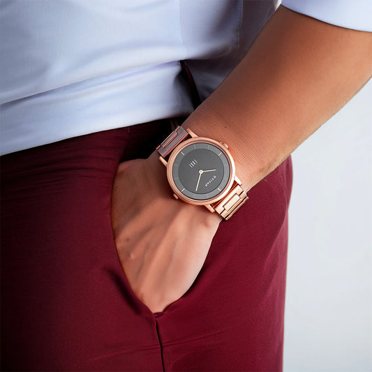 Đồng hồ Nam TITAN dây thép không gỉ Edge Metals mặt Xám 38 mm - 1595WM01