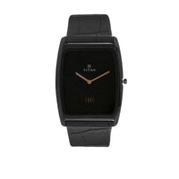 Titan Edge Black Dial Analog Leather Strap watch for Men