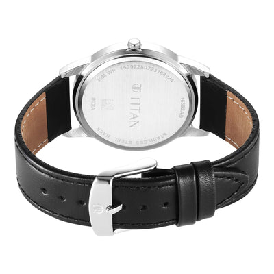 Đồng hồ Nam TITAN Null dây da mặt màu đen - 1638SL02