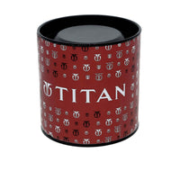 Titan Analog with Day and Date Quartz Champagne Dial Metal Round Stainless Steel Strap watch for Men