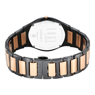 Đồng hồ Nam TITAN Edge Ceramic dây thép không gỉ mặt màu đen - 1696KC02