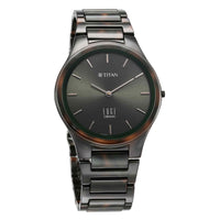 Titan Edge Ceramic Camo Quartz Analog Green Dial Ceramic Strap Watch For Men