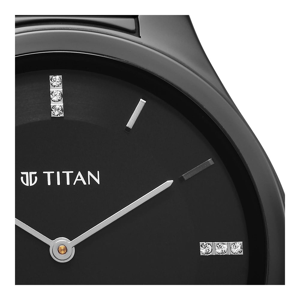 Đồng hồ Nam TITAN Null dây thép không gỉ mặt màu đen - 1696NC12