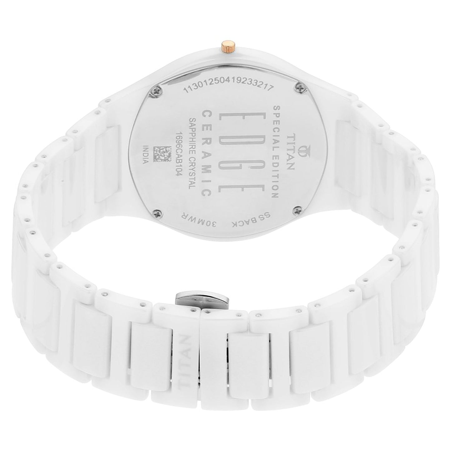 Titan Edge CeramicWhite Dial Analog Ceramic Strap watch for Men