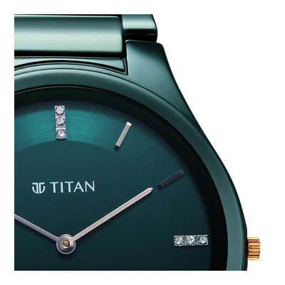 Đồng hồ Nam TITAN Edge Ceramic mặt màu xanh - 1696QC09
