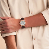 Titan Quartz Multifunction White Dial Leather Strap Watch for Men