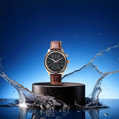 Titan Neo Quartz Multifunction Blue Dial Leather Strap Watch for Men