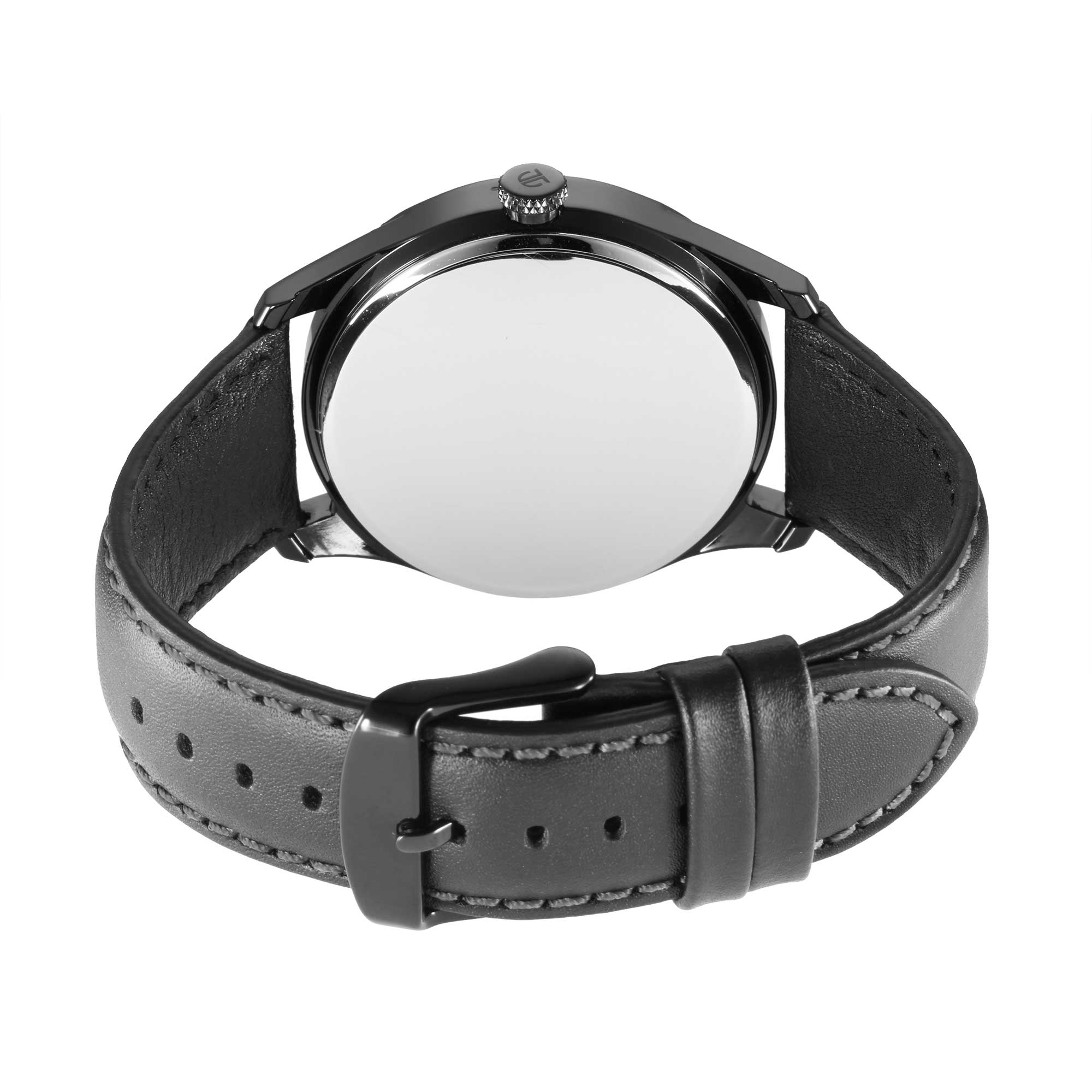 Đồng hồ Titan Octane Quartz đa chức năng mặt đen có dây đeo bằng da màu đen dành cho nam