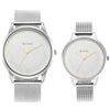 Đồng hồ Couple TITAN Neo Bandhan 7 dây thép không gỉ mặt màu Trắng 43 mm | 36 mm - 18062648SM01