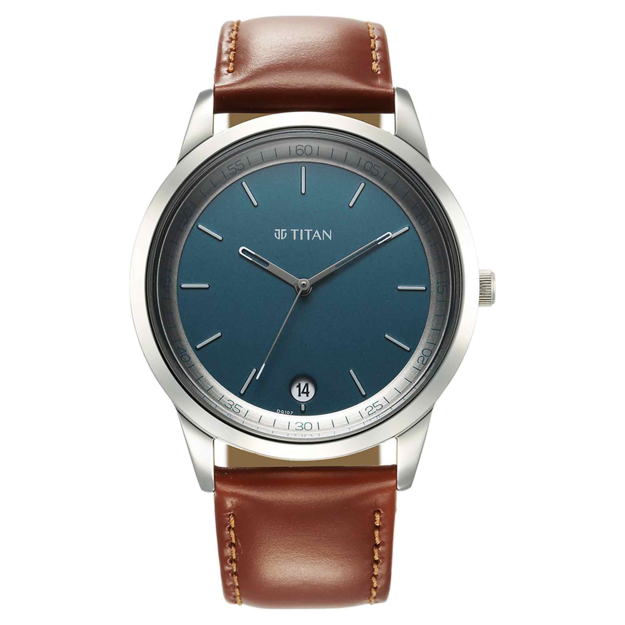 Đồng hồ nam TITAN 1806SL12 dây da - xanh da trời