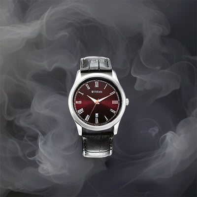 Đồng hồ Nam TITAN dây da Titan Trendsetters With Dark Brown Dial mặt màu Nâu 41 mm - 1823SL03