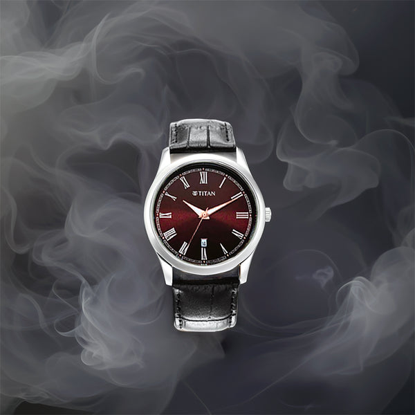 Đồng hồ Nam TITAN dây da Titan Trendsetters With Dark Brown Dial mặt màu Nâu 41 mm - 1823SL03