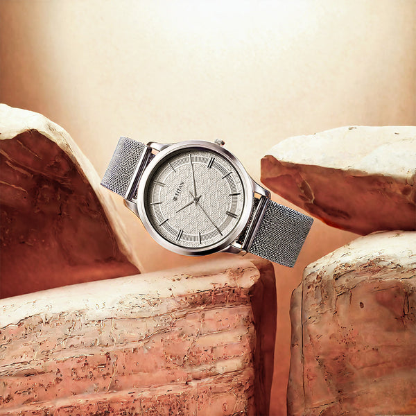 Đồng hồ Nam TITAN dây thép không gỉ N/A mặt màu Bạc 40 mm - 1825SM09