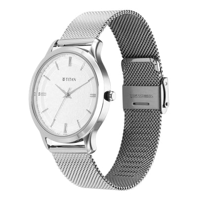 Titan Karishma Quartz Analog Silver Dial Stainless Steel Strap Watch for Men