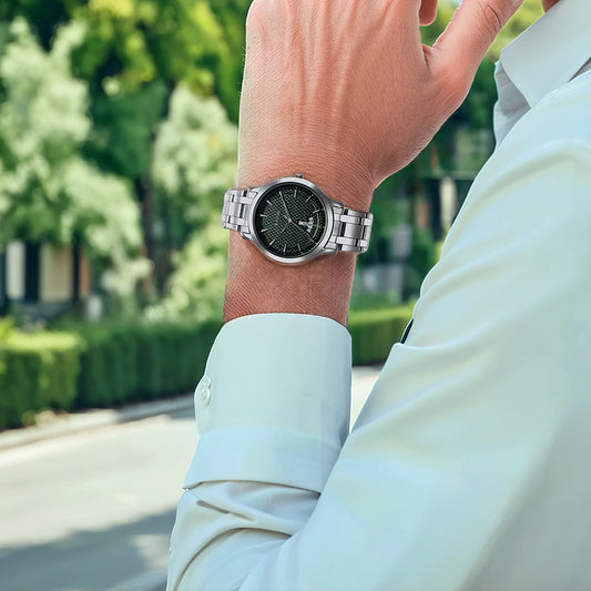 Đồng hồ Nam TITAN dây thép không gỉ N/A mặt màu Xanh Lá 40 mm - 1825SM11