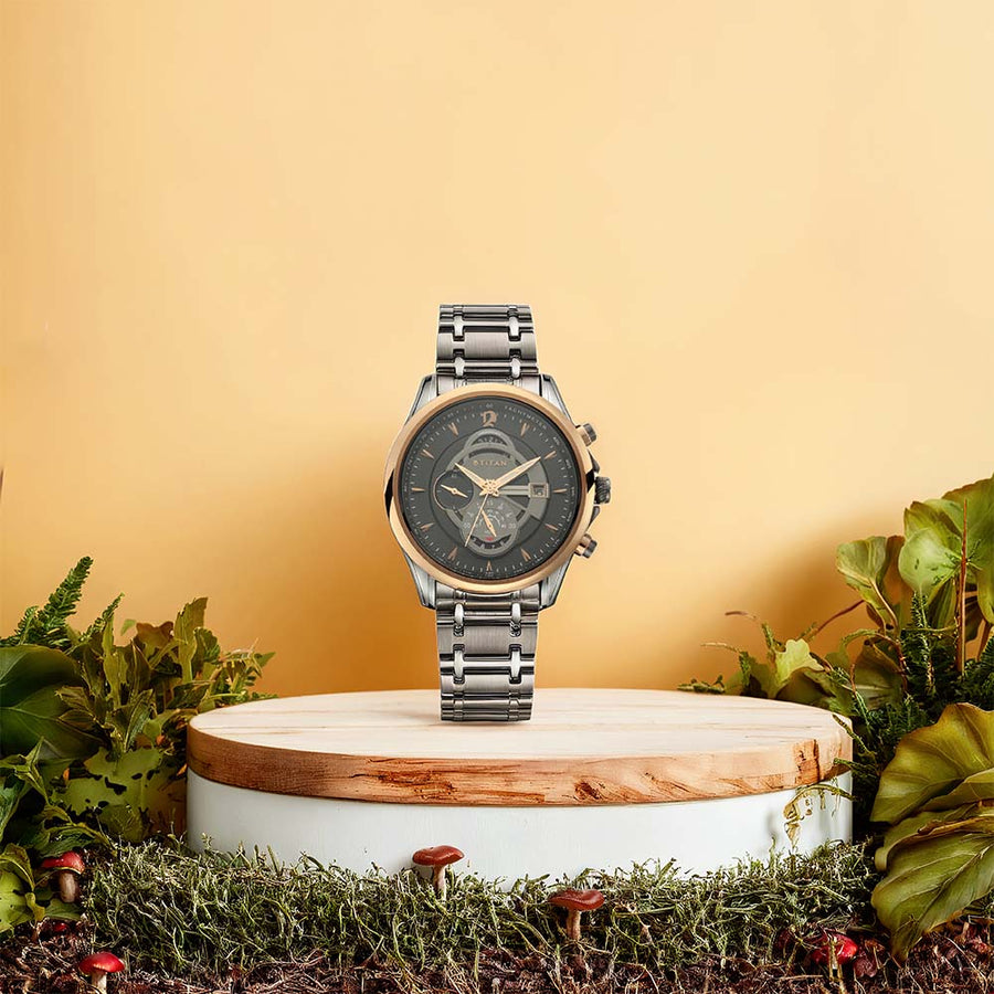 Đồng hồ Nam TITAN dây thép không gỉ Maritime mặt màu Đen 45 mm - 1830KM01