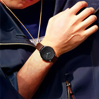 Đồng hồ Nam TITAN dây da Edge Baseline mặt màu Đen 38 mm - 1843NL01