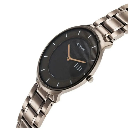 Đồng hồ Nam TITAN dây thép không gỉ Edge Baseline mặt Đen 38 mm - 1843QM02