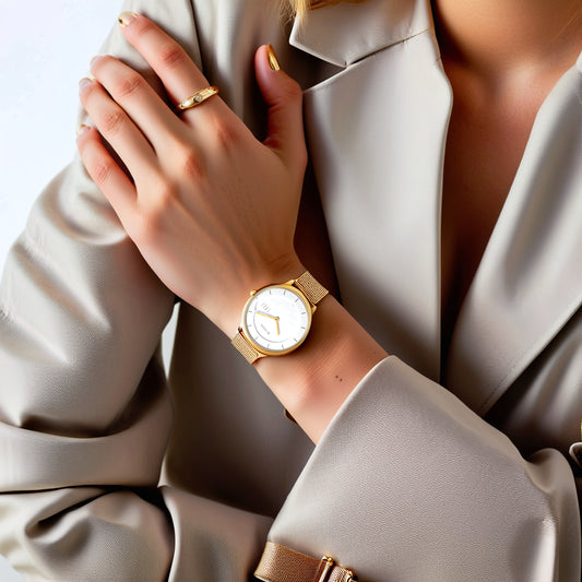 Đồng hồ Nam TITAN dây thép không gỉ Edge Baseline mặt màu Trắng 38 mm - 1843YM01