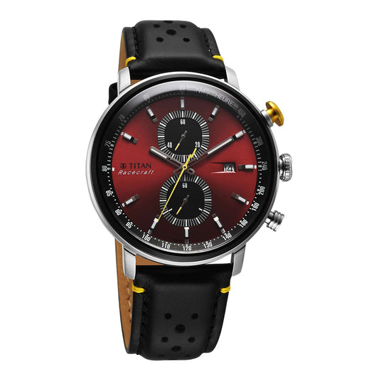 Titan Men Race Craft Stainless Steel Round Shape Watches(1857KL03)