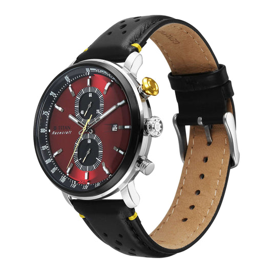 Titan Men Race Craft Stainless Steel Round Shape Watches(1857KL03)