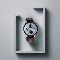 Titan Maritime White Dial Analog with Day and Date Leather Strap Watch for Men