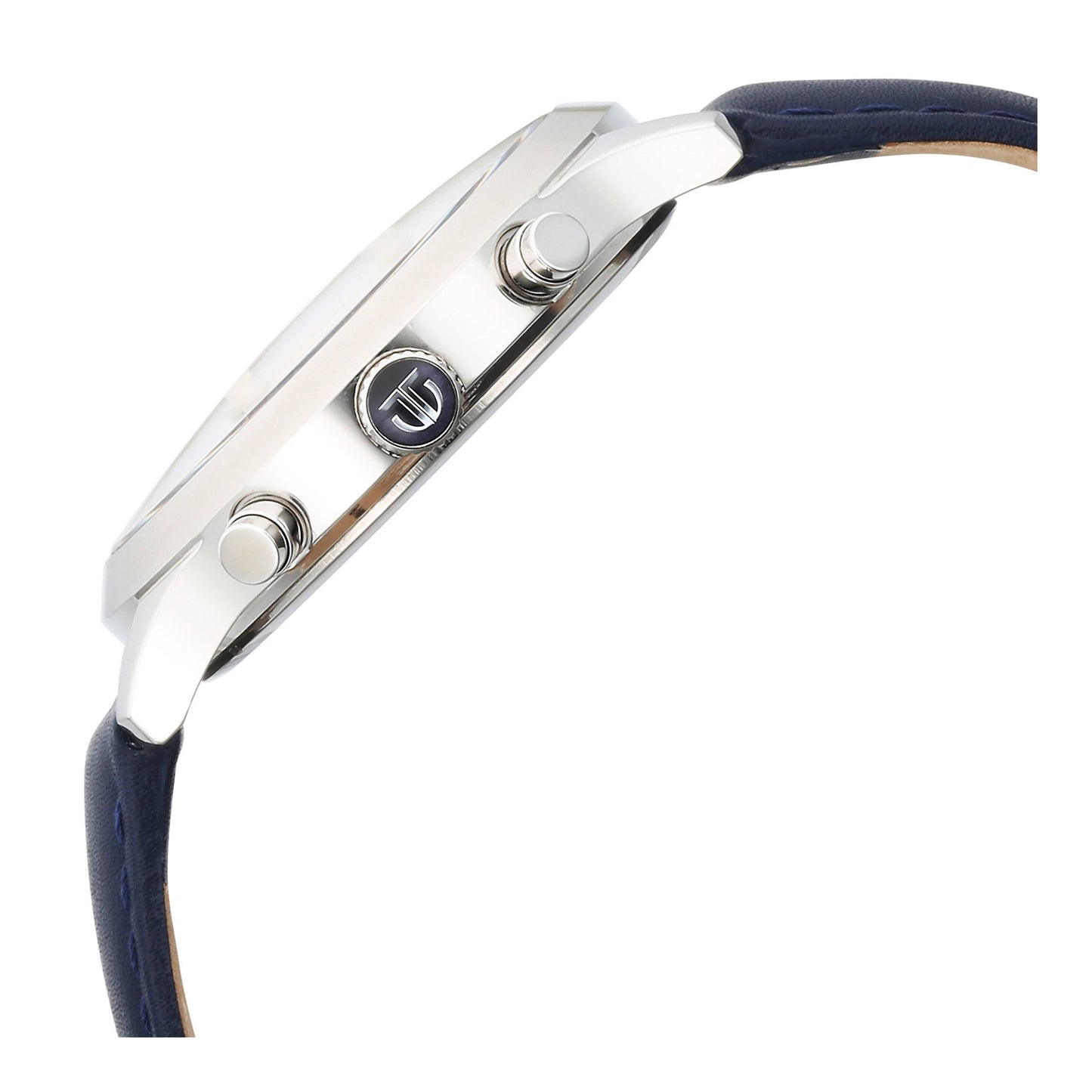 Titan Sapphire Quartz Multifunction Silver Dial Leather Strap Watch for Men