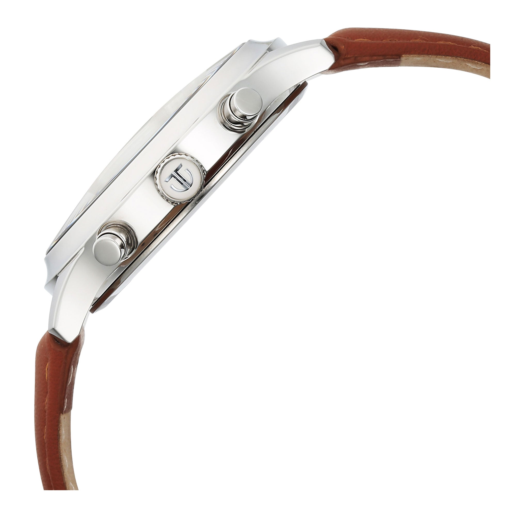 Titan Sapphire Quartz Multifunction White Dial Leather Strap Watch for Men